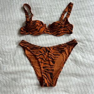 Reina Olga Brigitte Bikini Set in Tiger Print